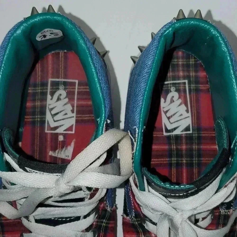 Vans SK8-HI Tartan Daze Multi Plaid Spike Sneakers Men's Size 7.5 Women's Size 9 - Picture 11 of 13